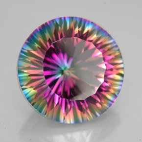 9.29 ct Multicolor Mystic Quartz Stone, Natural Mystic Quartz in Round Concave Cut Shape for Sale