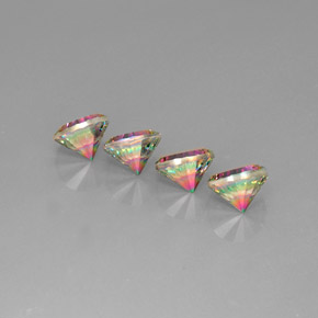 Mystic Quartz Gemstone in 9 mm (calibrated) Size for Sale, Mystic Quartz Stone in Top Rainbow Color
