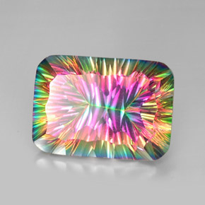 40.08 ct Multicolor Mystic Quartz Stone, Natural Mystic Quartz in Cushion-Cut Shape for Sale