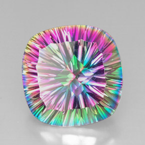 28.40 ct Multicolor Mystic Quartz Stone, Natural Mystic Quartz in Cushion-Cut Shape for Sale