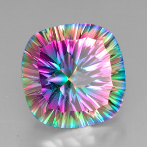 29.19 ct Multicolor Mystic Quartz Stone, Natural Mystic Quartz in Cushion-Cut Shape for Sale