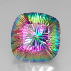 31.26 ct Multicolor Mystic Quartz Stone, Natural Mystic Quartz in Cushion-Cut Shape for Sale