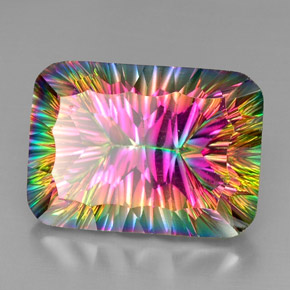 38.40 ct Multicolor Mystic Quartz Stone, Natural Mystic Quartz in Cushion-Cut Shape for Sale
