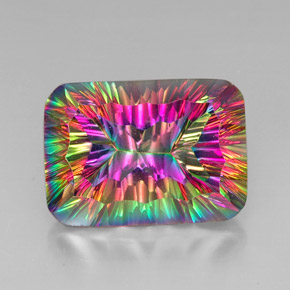 39.77 ct Multicolor Mystic Quartz Gemstone, Mystic Quartz Gem in Cushion-Cut Shape for Sale.