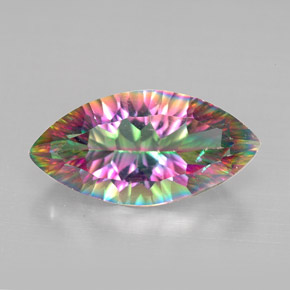 3.79 ct Multicolor Mystic Quartz Gemstone, Mystic Quartz Gem in Marquise Concave Cut Shape for Sale.