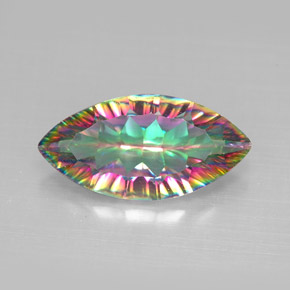 3.12 ct Multicolor Mystic Quartz Gemstone, Mystic Quartz Gem in Marquise Concave Cut Shape for Sale.