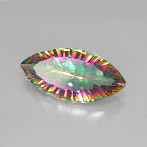 3.12 ct Multicolor Mystic Quartz Stone, Natural Mystic Quartz in Marquise Concave Cut Shape for Sale