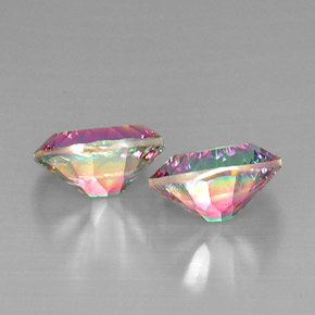 Mystic Quartz Gemstone in 12 x 10 mm (calibrated) Size for Sale, Mystic Quartz Stone in Top Rainbow Color