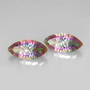 8.04 ct Multicolor Mystic Quartz Stone, Natural Mystic Quartz in Marquise Concave Cut Shape for Sale