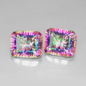 11.19 ct Multicolor Mystic Quartz Stone, Natural Mystic Quartz in Octagon Concave Cut Shape for Sale