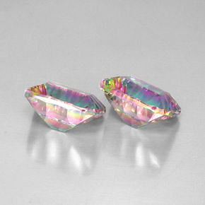 Mystic Quartz Gemstone in 12 x 10 mm (calibrated) Size for Sale, Mystic Quartz Stone in Top Rainbow Color