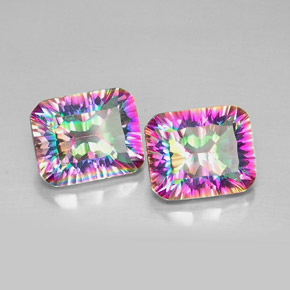 10.95 ct Multicolor Mystic Quartz Stone, Natural Mystic Quartz in Octagon Concave Cut Shape for Sale