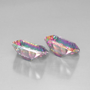 Mystic Quartz Gemstone in 12 x 10 mm (calibrated) Size for Sale, Mystic Quartz Stone in Top Rainbow Color