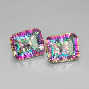 10.80 ct Multicolor Mystic Quartz Stone, Natural Mystic Quartz in Octagon Concave Cut Shape for Sale