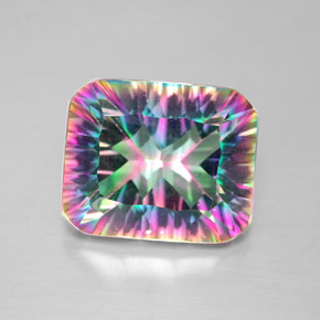 5.60 ct Multicolor Mystic Quartz Gemstone, Mystic Quartz Gem in Octagon Concave Cut Shape for Sale.