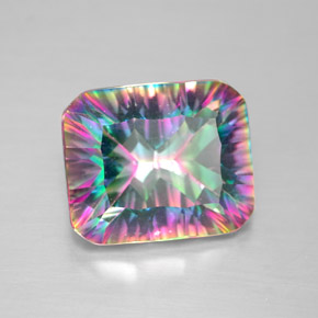 5.60 ct Multicolor Mystic Quartz Stone, Natural Mystic Quartz in Octagon Concave Cut Shape for Sale