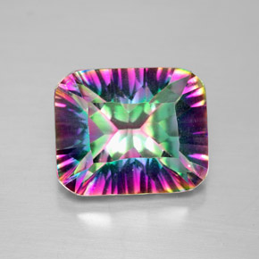 5.59 ct Multicolor Mystic Quartz Gemstone, Mystic Quartz Gem in Octagon Concave Cut Shape for Sale.