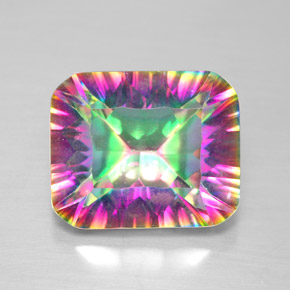 5.32 ct Multicolor Mystic Quartz Gemstone, Mystic Quartz Gem in Octagon Concave Cut Shape for Sale.