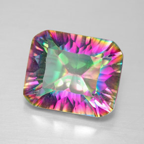 5.32 ct Multicolor Mystic Quartz Stone, Natural Mystic Quartz in Octagon Concave Cut Shape for Sale