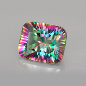 5.64 ct Multicolor Mystic Quartz Gemstone, Mystic Quartz Gem in Octagon Concave Cut Shape for Sale.