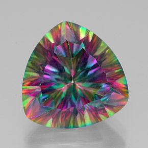 7.90 ct Multicolor Mystic Quartz Gemstone, Mystic Quartz Gem in Trillion Concave Cut Shape for Sale.