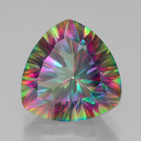 7.90 ct Multicolor Mystic Quartz Stone, Natural Mystic Quartz in Trillion Concave Cut Shape for Sale