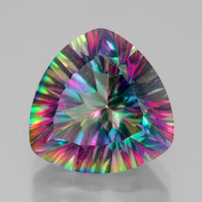 7.67 ct Multicolor Mystic Quartz Stone, Natural Mystic Quartz in Trillion Concave Cut Shape for Sale