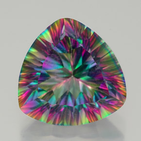 7.63 ct Multicolor Mystic Quartz Gemstone, Mystic Quartz Gem in Trillion Concave Cut Shape for Sale.