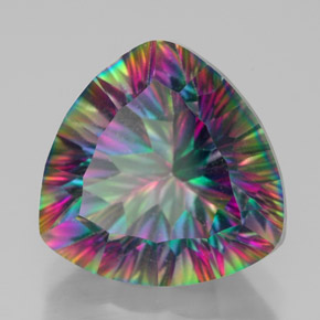 7.63 ct Multicolor Mystic Quartz Stone, Natural Mystic Quartz in Trillion Concave Cut Shape for Sale