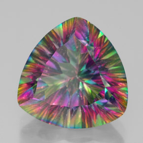 7.58 ct Multicolor Mystic Quartz Stone, Natural Mystic Quartz in Trillion Concave Cut Shape for Sale