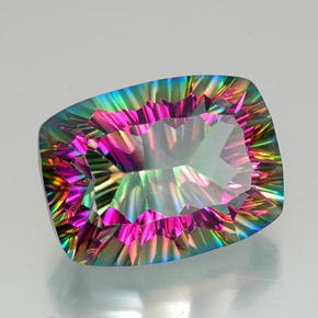21.80 ct Multicolor Mystic Quartz Stone, Natural Mystic Quartz in Cushion Concave Cut Shape for Sale