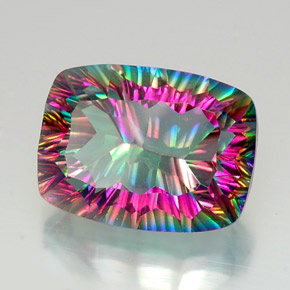 20.96 ct Multicolor Mystic Quartz Stone, Natural Mystic Quartz in Cushion Concave Cut Shape for Sale