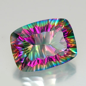20.69 ct Multicolor Mystic Quartz Stone, Natural Mystic Quartz in Cushion Concave Cut Shape for Sale