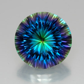 18.31 ct Multicolor Mystic Quartz Gemstone, Mystic Quartz Gem in Round Concave Cut Shape for Sale.