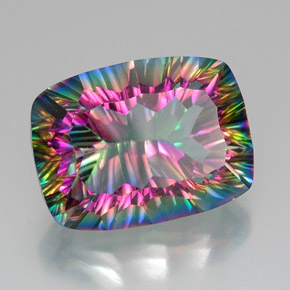 20.44 ct Multicolor Mystic Quartz Stone, Natural Mystic Quartz in Cushion Concave Cut Shape for Sale