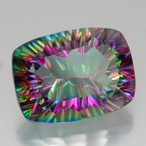 20.14 ct Multicolor Mystic Quartz Stone, Natural Mystic Quartz in Cushion Concave Cut Shape for Sale