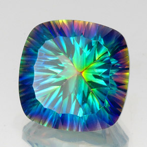 22.51 ct Multicolor Mystic Quartz Stone, Natural Mystic Quartz in Cushion Concave Cut Shape for Sale