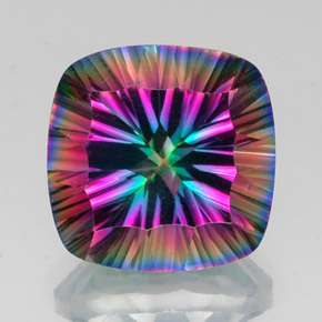 15.59 ct Multicolor Mystic Quartz Gemstone, Mystic Quartz Gem in Cushion Concave Cut Shape for Sale.