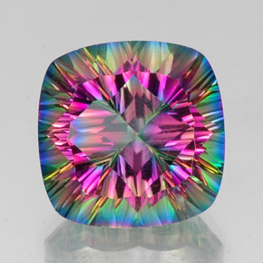 17.02 ct Multicolor Mystic Quartz Gemstone, Mystic Quartz Gem in Cushion Concave Cut Shape for Sale.