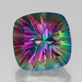 17.28 ct Multicolor Mystic Quartz Gemstone, Mystic Quartz Gem in Cushion Concave Cut Shape for Sale.