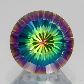 10.52 ct Multicolor Mystic Quartz Gemstone, Mystic Quartz Gem in Round Concave Cut Shape for Sale.