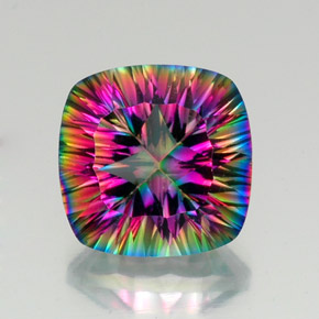 15.54 ct Multicolor Mystic Quartz Gemstone, Mystic Quartz Gem in Cushion Concave Cut Shape for Sale.