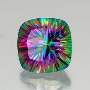 17.83 ct Multicolor Mystic Quartz Stone, Natural Mystic Quartz in Cushion Concave Cut Shape for Sale