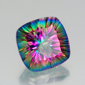 15.87 ct Multicolor Mystic Quartz Stone, Natural Mystic Quartz in Cushion Concave Cut Shape for Sale