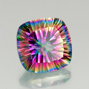 15.15 ct Multicolor Mystic Quartz Stone, Natural Mystic Quartz in Cushion Concave Cut Shape for Sale