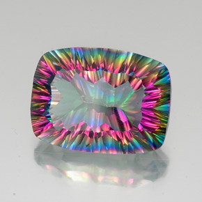 18.41 ct Multicolor Mystic Quartz Stone, Natural Mystic Quartz in Cushion Concave Cut Shape for Sale