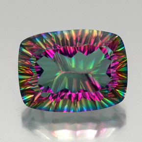 19.73 ct Multicolor Mystic Quartz Gemstone, Mystic Quartz Gem in Cushion Concave Cut Shape for Sale.