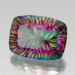 19.73 ct Multicolor Mystic Quartz Stone, Natural Mystic Quartz in Cushion Concave Cut Shape for Sale