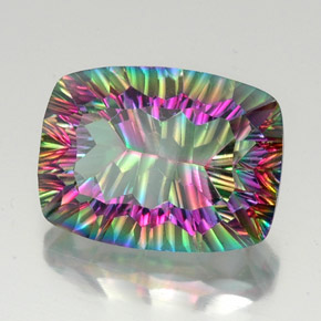 19.07 ct Multicolor Mystic Quartz Stone, Natural Mystic Quartz in Cushion Concave Cut Shape for Sale