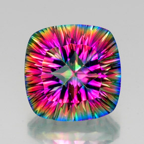 15.51 ct Multicolor Mystic Quartz Gemstone, Mystic Quartz Gem in Cushion Concave Cut Shape for Sale.